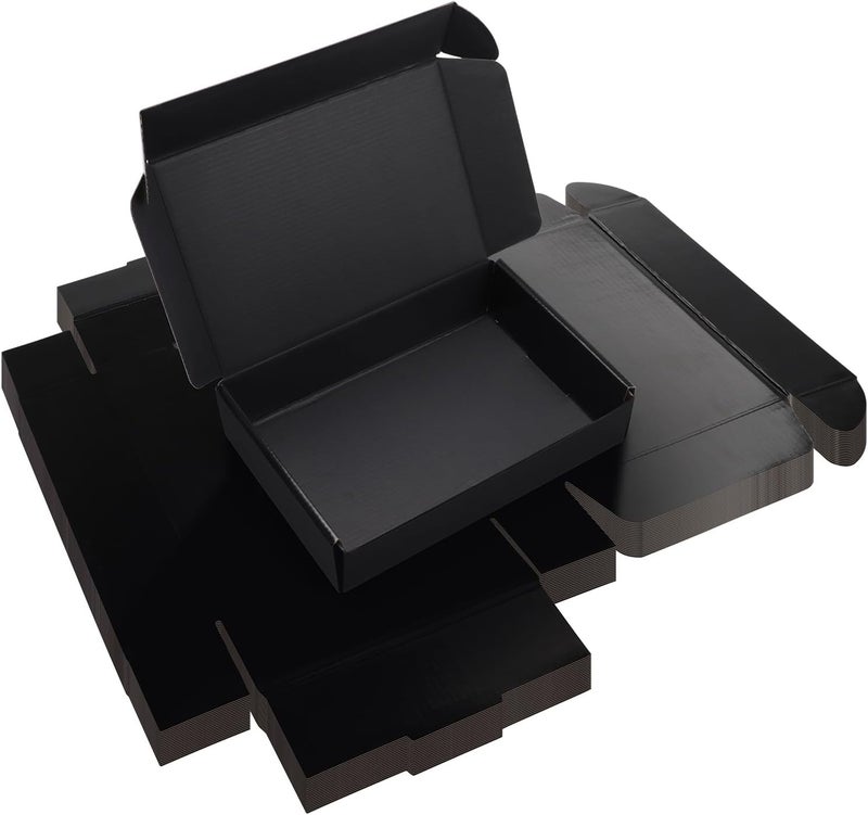 Rempry 9x6x2 Black Shipping Boxes for Small Business 20 Pack, Packaging Cardboard Corrugated Mailer Boxes Gift Boxes for Shipping Mailing - Image 1